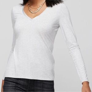 WHBM Women's Ecru V-Neck Layering Tee